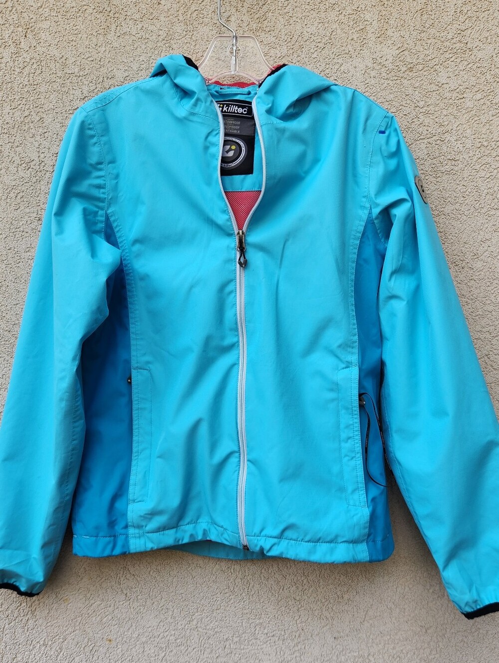 KILLTEC Girls Jacket 14 Blue Waterproof Windproof Outdoor Mesh Lined Hiking